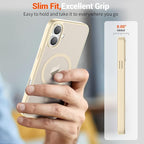 SUPFINE Magnetic for iPhone 16 Case with Screen Protector (Compatible with MagSafe) (Military Grade Drop Protection) Translucent Matte Shockproof with Anti-Fingerprint Phone Cover,Antique White