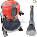2PCS Car Detailing Brushes, Ultra Soft Bristles Dusting Brushes with Storage Rack, Curveball XL Synthetic Brushes, Covers Large Area Cleaning Tool for Inside or Outside Vehicles (Red)