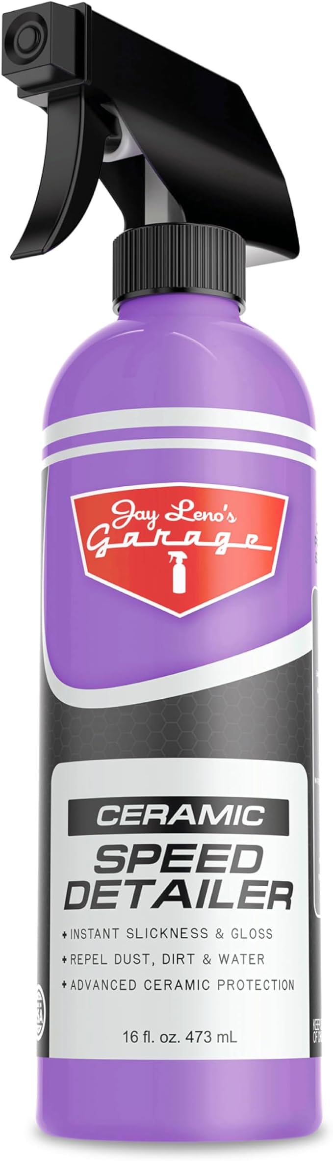 Jay Leno’s Garage Ceramic Speed Detailer Spray Quick Car Detailer for Cars Trucks Motorcycles and Watercraft Enhances Gloss Slickness Hydrophobic Protection Boosts Ceramic Coatings (16 OZ)