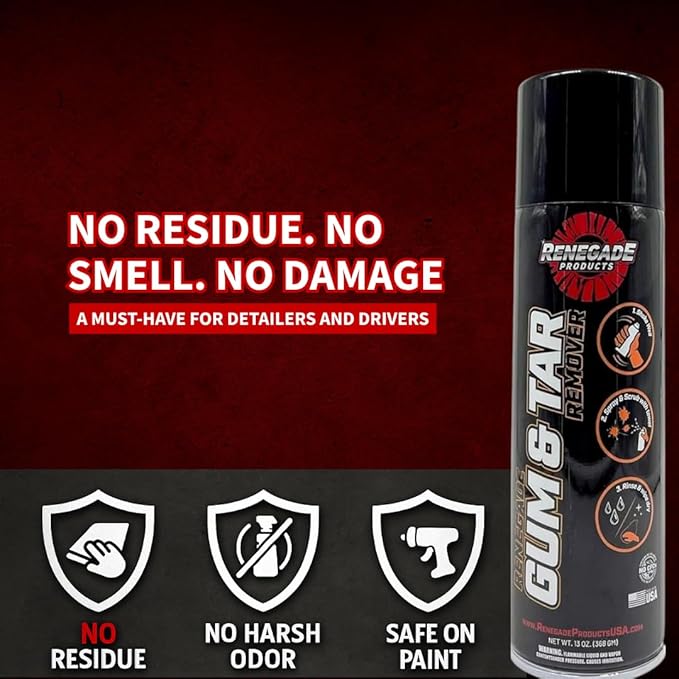 Renegade Products Concentrated Gum and Tar Remover, Good for Asphalt (Works with Foam Cannons, Foam Guns or Bucket Washes) Safe for Car Wash, Truck Wash, Motorcycles, RVs & More, 16 fl. Oz