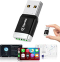 Wireless Carplay Adapter for Apple iPhone iOS 10+ ＆ Android Mini Ultra-Compact USB-A Dongle Converts Wired to Wireless Car Play Adapter Plug & Play Fast Auto Connection for Cars 2016+