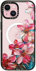 CASETiFY Impact iPhone 15 Case [4X Military Grade Drop Tested / 8.2ft Drop Protection/Compatible with Magsafe] - Lisbon Love Summer Flowers Clear - Clear Black