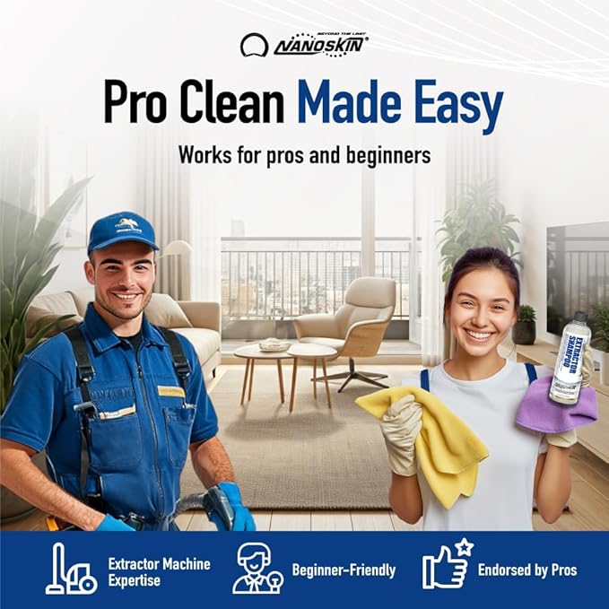 Nanoskin EXTRACTOR SHAMPOO Low Foaming Carpet Cleaner 30 Gallons - Machine Use Upholstery Cleaner, Stain Remover & Odor Eliminator on Rug Car Upholstery Carpets | For Automotive, Home, Office & More