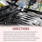 HI-TECH Vortex II Air Cleaning Gun – Pro Auto Detailing Tool for Deep Cleaning Interiors & Exteriors – Uses Air Compressor – Blasts Dust, Dirt & Grime Fast