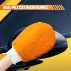 Craedli 9PCS Car Wash Detailing Tool Kit, Car Wash Mitt, Microfiber Cloths, Cleaning Sponge, Wheel Brush, Wax Applicator Pad, Universal Auto Interior & Exterior Cleaning Supplies (Orange)