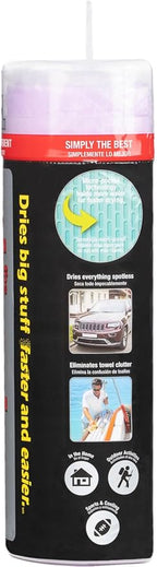 CleanTools The Absorber XL 18" x 29" - Synthetic Premium Drying Chamois Cloth for Cars and Trucks - Super Absorbent, Scratch-Free and Washable (Purple)