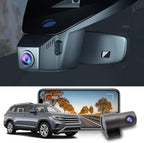 Fitcamx Front 2K+Rear 1080P Dash Cam Adapts for Volkswagen Atlas 2018-2026 (Model B, Wide Body) & Cross Sport 2020-2026, OEM Look, Dual HD Video, WiFi & APP, Loop Recording, Parking Mode, 64GB Card