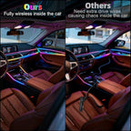 Acrylic Interior Car LED Lights with Wireless APP 6 in 1,Ambient Lighting Kits Fiber Optic Strip LEDs,16 Million Colors Music&DIY Function, Car Decorations Interior Accessories Gifts for Women Men
