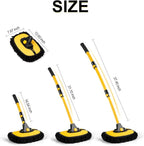 Car Wash Brush Kit, Wash Mop Extendable Extra-Long Handle and Wash Mitt Included, Great Cleaning Power, Scratch-Free Bristles for Car Care