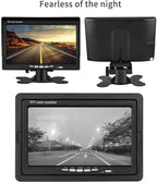 RV Backup Camera System- 7 Inch 4 Split Reversing Monitor, Night Vision, IP68 Waterproof, Parking Monitoring, Hard-Wired Backup Camera for Trucks/Bus/Trailer/RV/Pickup