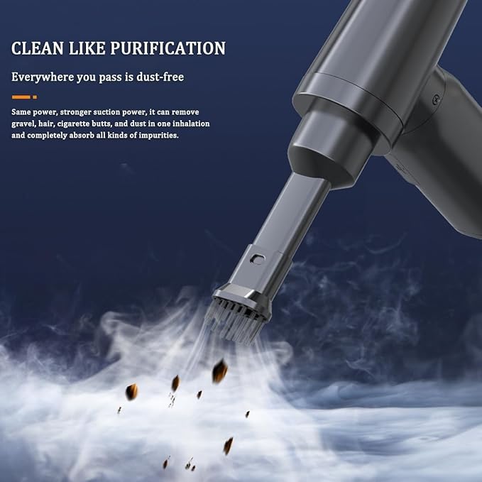 Handheld Cordless Vacuum, 3-Color Light, 8000PA, 3-in-1 car Cleaner with LED Display, 6000mAh, Rechargeable mini, Suitable for Cleaning Cars, Stairs, Sofas, and pet Corners