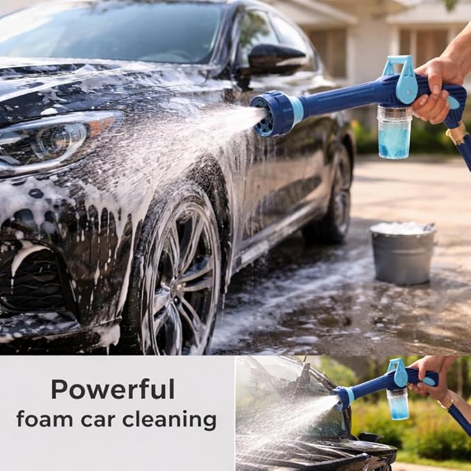 Perfect Life Ideas Car Wash Sprayer Cannon with Soap Dispenser, Multi Pattern Spray Gun for Garden Hose, Adjustable Water Sprayer for Car Cleaning, Trucks, Vans,SUVs and Outdoor Use.