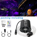 AMKI Mini 6W Starlight Headliner Kit 400pcs 0.03in 9.8ft,Twinkle+Sound Activated Fiber Optic Light 4Lamp Beam Starlight Box APP/Remote Control for Car Home Star Ceiling Decoration