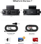 4 Channel Dash Cam Front and Rear Inside Left Right, 1080P Dash Camera for Cars,Car Camera with 3" IPS Screen,Night Vision,Included 64GB Card,Support Optional GPS, 24/7 Recording Parking Mode