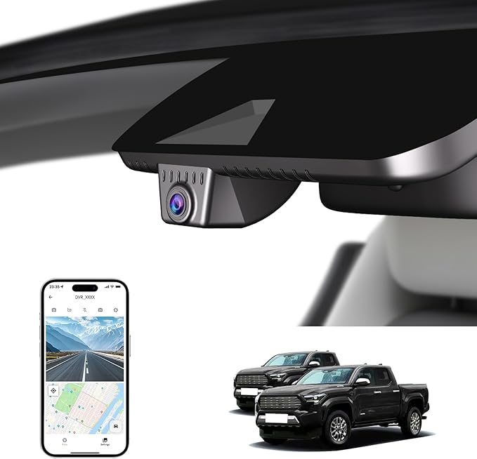 Front 4K Dash Cam for Toyota Tacoma 2024-2026 SR SR5 TRD Sport Pre-Runner Off Road Limited & Tacoma Hybrid,OEM Look,WiFi & APP,Loop Recording,G-Sensor,Plug&Play,64GB