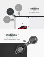 TPARTS Foldable Magnetic Phone Holder Car Mount for Tesla 3/Y/X/S, Wireless Charging Cellphone Mount Compatible with iPhone 12/13/14/15/16 and Other Series Phones with Metal Ring