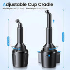 APPS2Car 15W Qi Wireless Car Charger Cup Phone Holder, Fits 3"–4" Round Cup Holders, Adjustable Long Arm & 360° Rotation, Compatible with iPhone 17 16 15 14 13 Pro Max