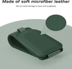 Sotfamily Sunglass Holder for Car Visor, Suede Cloth Magnetic Sunglass Organizer for Car Accessories, 2 Packs, Grass Green