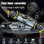 Wireless Dash Cam Front and Rear Camera System,360° 4 Channel Dash Cam 1080p Full View Car Dashcam System,Night Vision,Loop Recording,Parking Monitor,for Taxi,Fleet,Family Vehicles