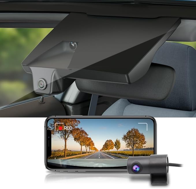 Fitcamx Front 2K+Rear 1080P Dash Cam Adapts for Genesis G70 2019-2026 (Part No Ends with#G9000), OEM Style, Dual HD Video, WiFi & APP, Loop Recording, Gravity Sensor, Easy to Operate, 64GB Card