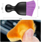 Blilo 2PCS Car Interior Detailing Brush with Dust Cover, Auto Soft Hair Cleaning Brushes, Scratch Free Curved Dirt Collectors, for Vehicle Dashboard Air Conditioner Vents Leather(Purple)