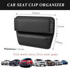 Kewucn Car Seat Gap Organizer, Adjustable Leather Front Seat Gap Filler Storage Box, Multifunctional Auto Console Side Pocket Organizer for Phone Glasses Key Card, Car Accessories (Black)