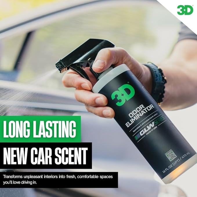 3D Odor Eliminator, GLW Series | Ultra Powerful Air Freshener | Long Lasting Odor Relief | Neutralizes Unwanted Smells | Fresh Scent | DIY Car Detailing | 16 oz