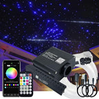 AKEPO Small Size 16W RGBW APP Twinkle Shooting Star Fiber Optic Lights, Music Activated 450pcs 0.03in 9.8ft/3m Optical Fiber Star Ceiling Light Kit for Car Starlight Headliner/Home