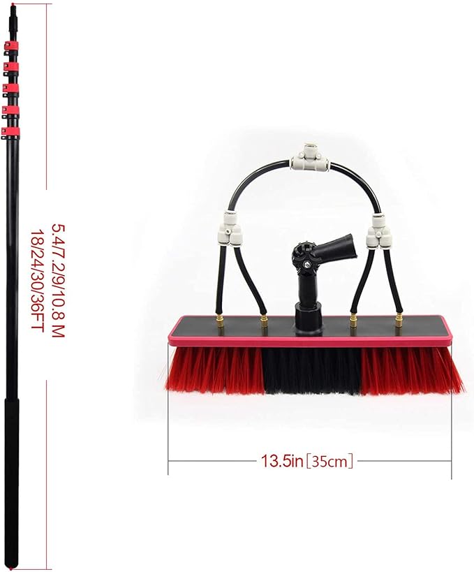 3-11m Photovoltaic Cleaning Brush,Water Fed Telescopic Brush,Cleaning Photovoltaic and Solar Panels,Washing Set Equipment Extension Pole Cleaning,10.80M/36FT (3.6M/12FT)