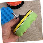 ERINGOGO 7pcs Self-Adhesive Car Polishing Disc Buffing Sponge Pads Pad Buffing for Car Waxing Polishing and Sealing Wool Discs Grip Backing Plate