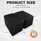 Car Wash Sponge, Large Scratch-Free Cross Cut Sponge for Soap and Rinseless Washing, Durable Ultra Soft Foam Grid Extra Absorbent Car Cleaning Sponge Pad, Car Accessories (Black)