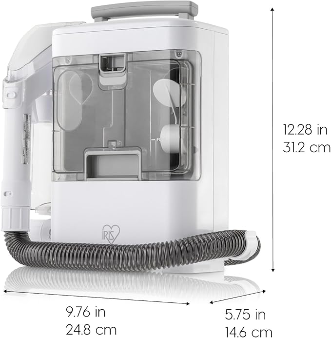 IRIS USA Carpet Spot Cleaner Machine with Auto Spray for Low Pile Carpets, Couch, Sofa, Upholstery, Car Detailing,Shallow Berber Rug, Lightweight Portable Chemical-Free Stain Remover 500mL Water Tank