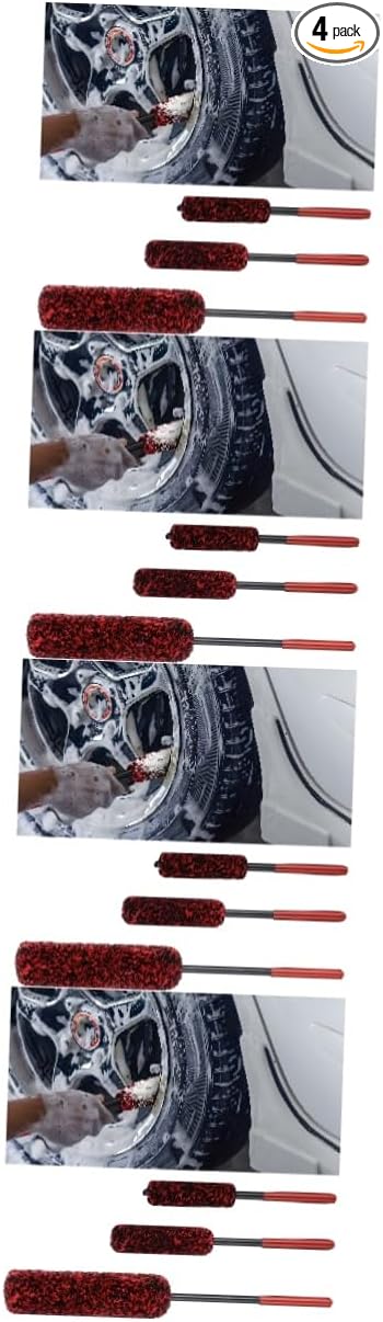 Unomor 12pcs Wheel Rim Cleaner Brushes Bendable Tire Cleaning Tools for Automotive Detailing Soft Bristle Car Wash Brushes for Cleaning