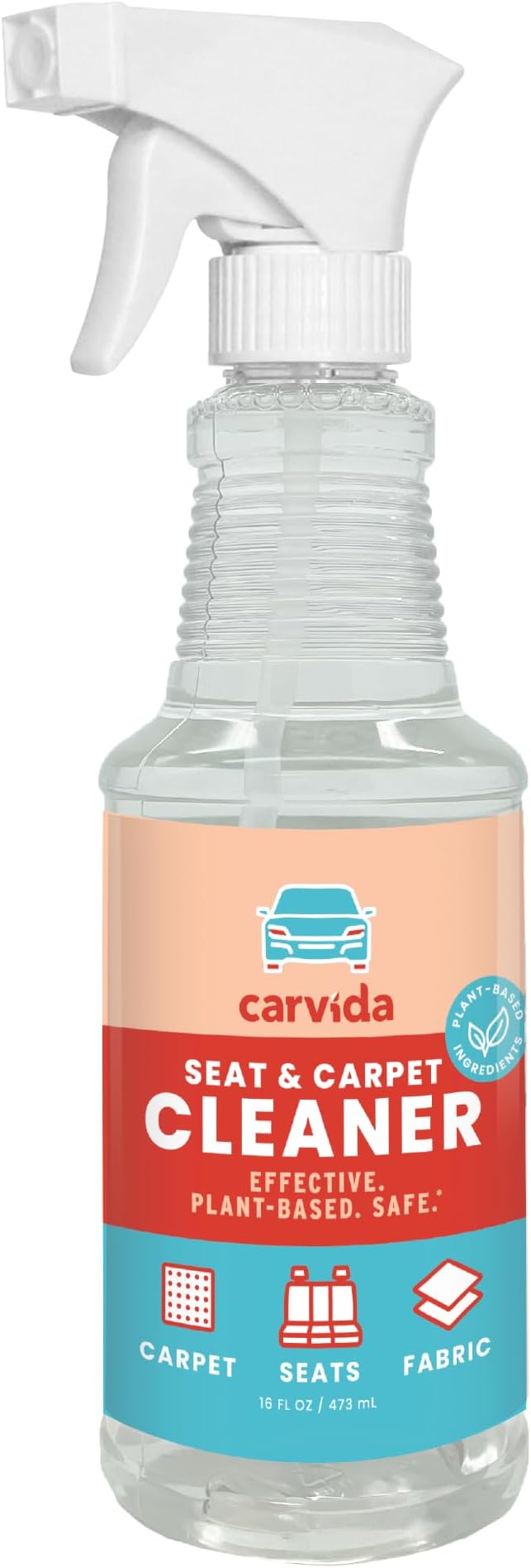 Carvida Seat & Carpet Instant Cleaner - Stain Remover Spray for Automotive Fabric Seats and Carpets, Grapefruit Scent, 16oz