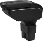 AULPHIKE Compatible with Nissan NV200 Armrest Car Center Console Organizer Armrests Double Door Storage with USB Ports（Carbon Fiber Style）