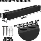 Yaocom 2 Pcs Detailing Brush Holder 10 Holes Car Detailing Organizer Wall Mounting Rack with Hardware Auto Supplies Car Accessories for Garage Workshop