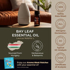 100% Pure Bay Leaf Essential Oil - 0.34 Fl Oz - Bay Leaf Oil for Hair, Skin, Diffuser, Aromatherapy & DIY Candle Making Scent