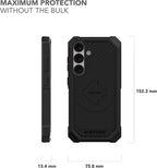 Rokform Rugged Case Compatible with Galaxy S25, Magnetic Cover with Twist Lock, Drop Tested Armor (Black)