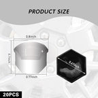 20 Pcs Wheel Nut Covers for Hyundai Palisade 2020 2021 2022 2023 2024, Hex Lug Nut Caps Waterproof Protective PP Plastic Auto Hub Screw Protector Accessories,Silver-17mm
