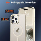 SUPFINE Magnetic for iPhone 14 Pro Case (Compatible with MagSafe) (Military Grade Drop Protection) Slim Translucent Matte Shockproof with Anti-Fingerprint Phone Case,Antique White