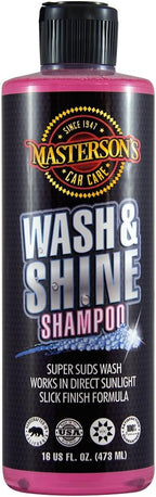 MASTERSON'S CAR CARE MCC_102_16 Wash & Shine Shampoo - Premium Car Wash Soap - Works With Foam Cannons, Foam Guns, Bucket Washes, and Power Washers (16 oz)