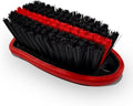 Car Carpet and Upholstery Cleaning Brush, Stiff Bristle Car Detailing Carpet Scrub Brush with Hanging Hole, Vehicle Interior Detailing Brushes for Floor Mats, Couch, Leather Seat (Red)