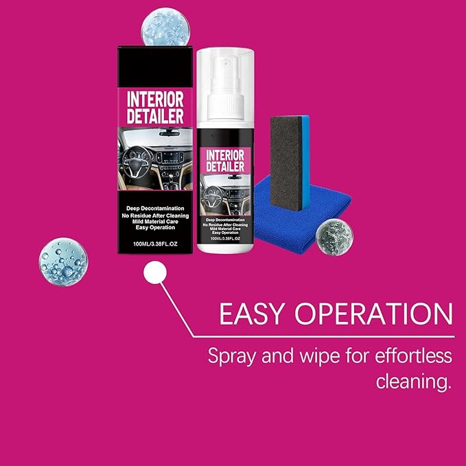 Car Interior Cleaner By, Convenient to Use, Fits All Car Interior Materials(3set)