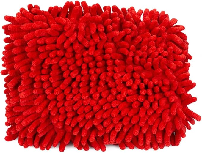 Maxshine Universal Red Chenille Microfiber Wash Pad | Professional High-Efficiency Car Wash Pad & Mitt Alternative | Scratch-Free Microfiber Cleaning Pad for Cars, Trucks, SUVs, Boats & RVs