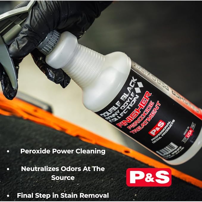 P & S PROFESSIONAL DETAIL PRODUCTS Finisher Peroxide Treatment – Odor & Stain Eliminator, Breaks Down Organic Residue, Reduces Re-Soiling, No Chemical Residue - 16 oz
