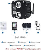 AKEPO 50W Dual-Head Twinkle Fiber Optic Light Engine Replacement, RGBW Twinkle+APP Control+Music Activated+28-Key Remote for Home Fiber Optic Star Ceiling