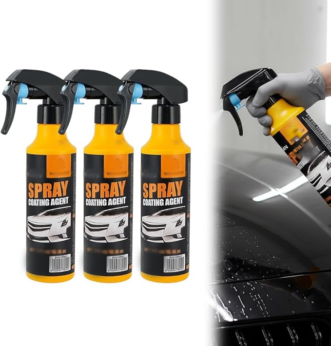 Hydrophobic Ceramic Coating, 300ml Car Coating Spray, Easy-to-Spray Auto Paint Protection, for Cars RVs Motorcycles Universal Vehicle Use (3 pcs)
