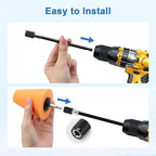 Linkstyle 5PCS Drill Polishing Cone Set, Car Wheel Polisher Sponge Pad Kit with Long Extension Pole & Cleaning Brush, Buffing Cone for 1/4" Hex Drill, Car Rim and Metal Surface Polishing Tool
