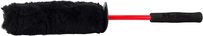 Maxshine Universal Wool Wheel Brush Kit, 3 Pack | Black, 14", 16", 18.2" | Ultra-Soft Wool, Extended Reach Handles, Chemical-Resistant | Scratch-Free Car Wheel Cleaning