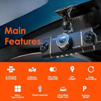 4 Channel Dash Cam for Cars Front Rear Inside & Left Right,360° Dash Cam Front Rear Inside & Left Right, 4K+1080P*3 FHD Car Camera, 5GHz WiFi & App Control,24H Parking Mode,G-Sensor,Loop Recording